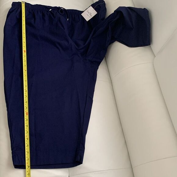 NWT Coral Bay Navy Blue Capri Pants Pockets Elastic Waist Drawstring Size 3X - Picture 6 of 9